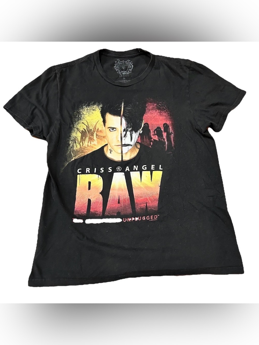 Criss Angel RAW Mindfreak Unplugged 2019 Tour T-Shirt Mens Size Small Black‎ Tee